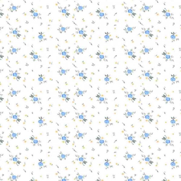 COLEÇÃO ELEGANCE - FLORAL AZUL COM FOLHAS