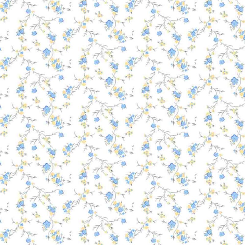 COLEÇÃO ELEGANCE - FLORAL AZUL COM RAMOS - RI