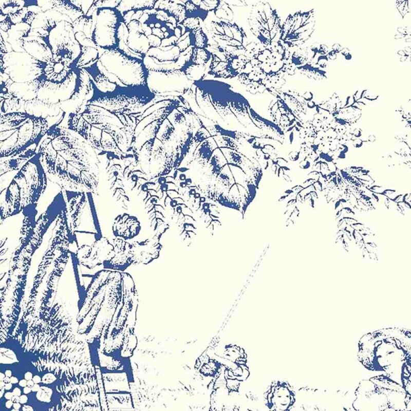 COLEÇÃO TOILE DE JOUY - AZUL FUNDO OFF WHITE - ( FD 300 ) - R / T