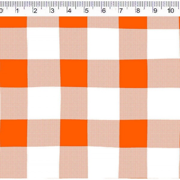 COLEÇÃO VICHY ESTAMPADA -  XADREZ LARANJA- ( 1377 ) - R