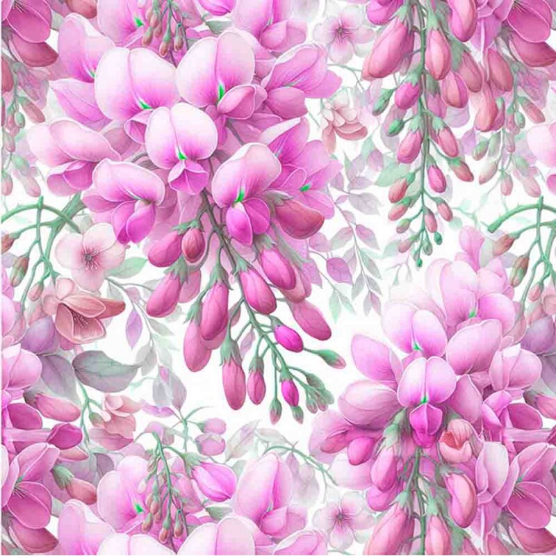 COLEÇÃO GARDEN - TRIC. DIGITAL - FLORAL GLICINIAS - ( 83671 VAR,01 ) - C