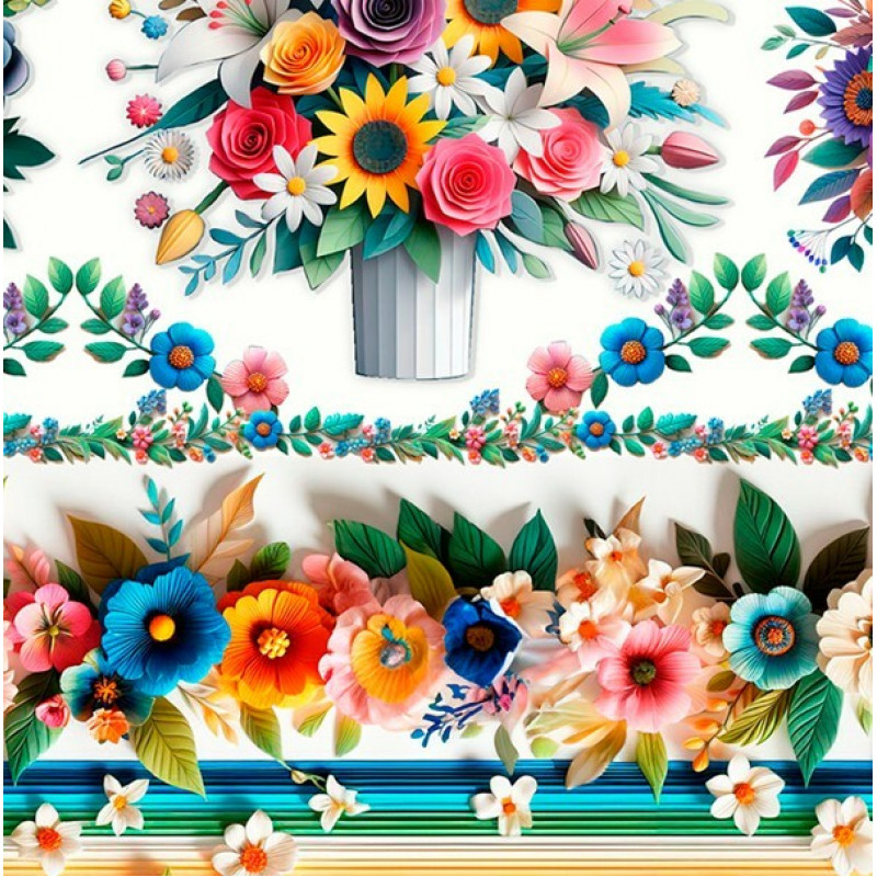 COLEÇÃO FLORES DE PAPEL - TRIC. EST. DIGITAL - BARRADOS DE FLORES - ( 84400 VAR,01 ) - C COLEÇÃO FLORES DE PAPEL - TRIC. EST. DIGITAL - BARRADOS DE FLORES - ( 84400 VAR,01 ) - C