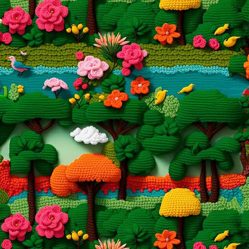 COLEÇÃO LANDSCAPE - TRIC. EST. DIGITAL - ARVORE C/ CROCHET - ( 84669 VAR,01 ) - C