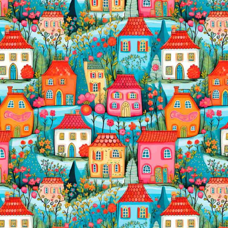COLEÇÃO HOUSES - TRIC. EST. DIGITAL - CIDADE AQUARELA -87087 - C