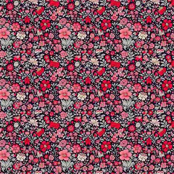 COLEÇÃO SPRING - TRIC. EST. DIGITAL - FLORAL MIUDO VERMELHO - ( 87120 var,01 ) - C
