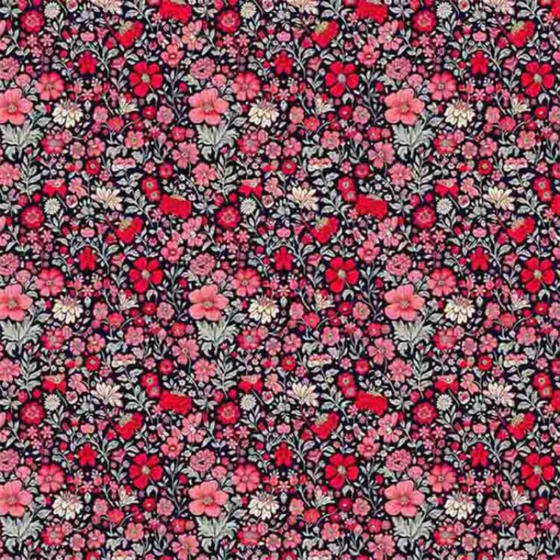COLEÇÃO SPRING - TRIC. EST. DIGITAL - FLORAL MIUDO VERMELHO - ( 87120 var,01 ) - C