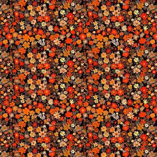 COLEÇÃO SPRING - TRIC. EST. DIGITAL - FLORAL MIUDO LARANJA - ( 87121 var,01 ) - C