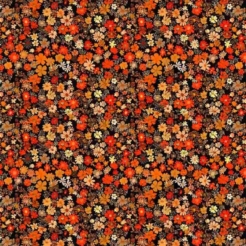 COLEÇÃO SPRING - TRIC. EST. DIGITAL - FLORAL MIUDO LARANJA - ( 87121 var,01 ) - C