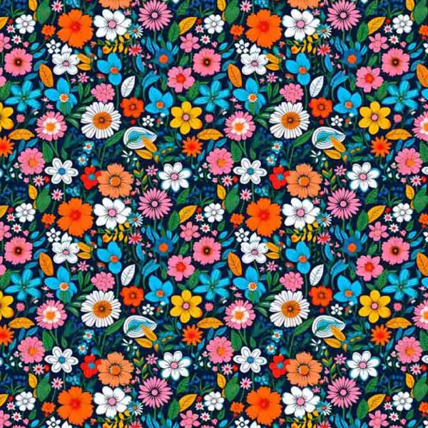 COLEÇÃO SPRING - TRIC. EST. DIGITAL - FLORAL MIUDO TIFFANY- ( 87123 var,01 ) - C