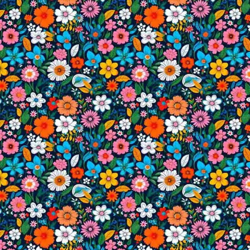 COLEÇÃO SPRING - TRIC. EST. DIGITAL - FLORAL MIUDO TIFFANY- ( 87123 var,01 ) - C