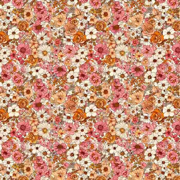 COLEÇÃO SPRING - TRIC. EST. DIGITAL - FLORAL MIUDO ROSE- ( 87128 var,01 ) - C