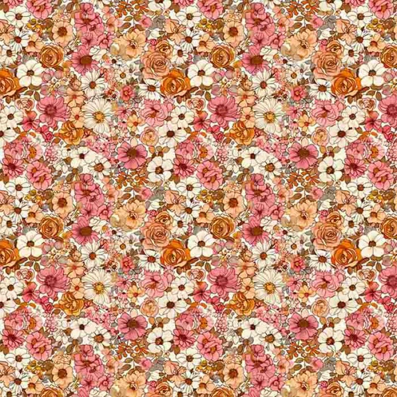 COLEÇÃO SPRING - TRIC. EST. DIGITAL - FLORAL MIUDO ROSE- ( 87128 var,01 ) - C