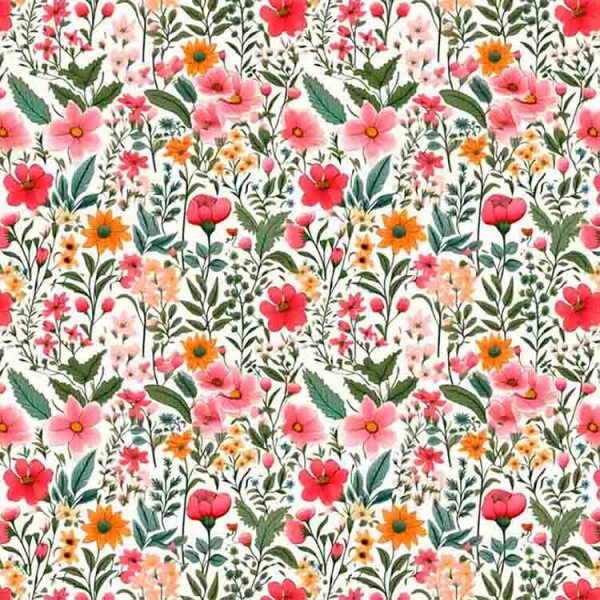 COLEÇÃO SPRING - TRIC. EST. DIGITAL - FLORAL MIUDO ROSA - ( 87129 var,01 ) - C