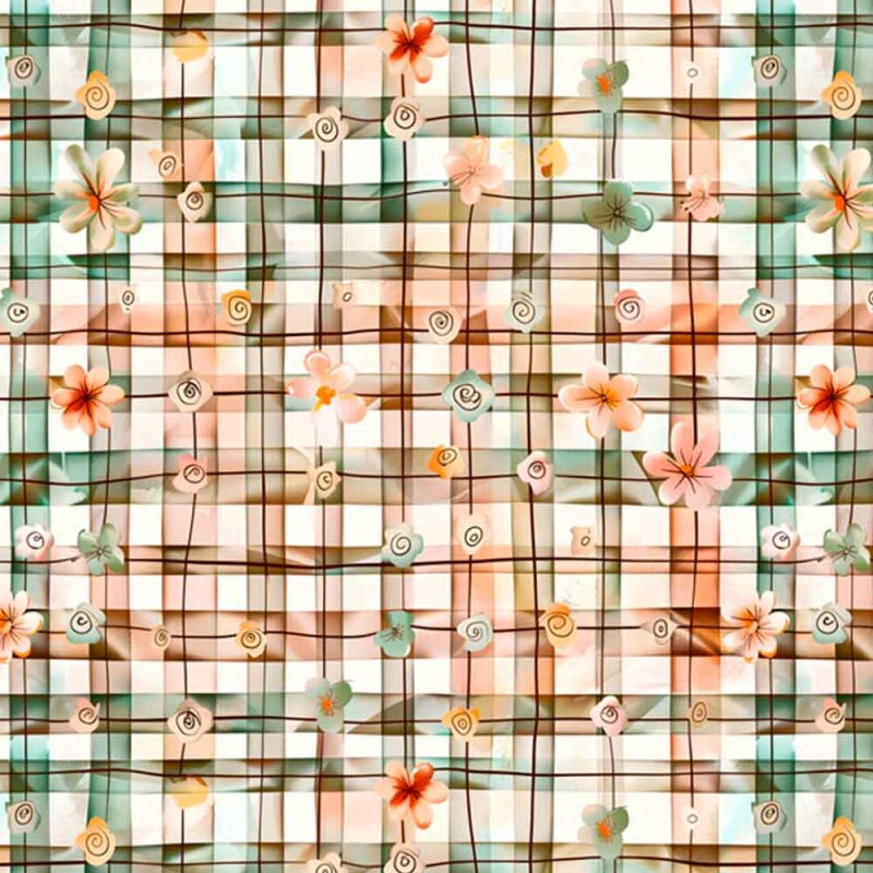 COLEÇÃO MADRIGAL- TRIC. EST. DIGITAL - FLORAL XADREZ  88704-01