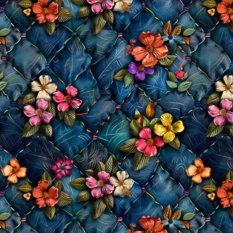 COLEÇÃO JEANS FLORIDO - TRIC. EST. DIGITAL -  FLORAL LARANJA 88814-01