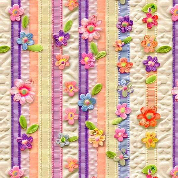 COLEÇÃO ARTESANIA - TRIC. EST. DIGITAL - FLORAL C/ LISTRAS - 88719-01
