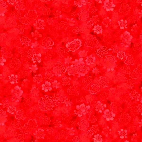 COLEÇÃO ORIENTAL - TRIC. EST. DIGITAL - FLORES ORIENTAL FD VERMELHO - 90508-03