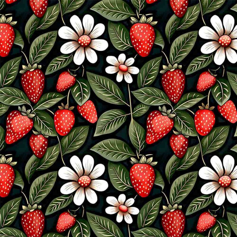 COLEÇÃO FRUTAS COUNTRY -  TRIC. EST. DIGITAL - MORANGO COM MARGARIDA - 92111-001