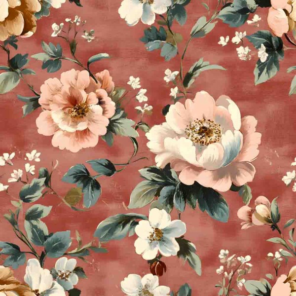 FV25 - COLEÇÃO OLD ROSE - TRIC. EST. DIGITAL - FLORAL MAIOR - 92127-001