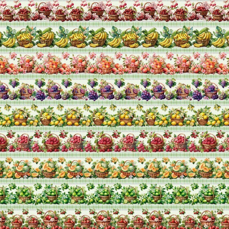 TRICOL. COLEÇÃO BARRADOS - CESTAS COM FRUTAS - 100% ALGODÃO 04602-001