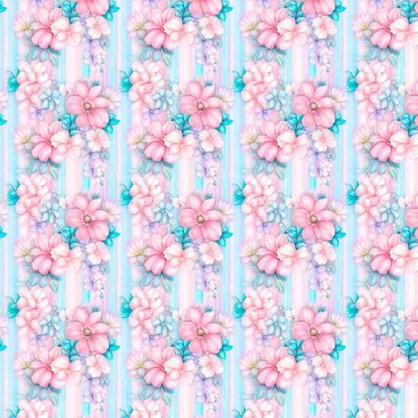 FV25 - COLEÇÃO FLORAL PEACE  - TRIC. EST. DIGITAL - FLORAL LISTRA VERTICAL - 94907-001