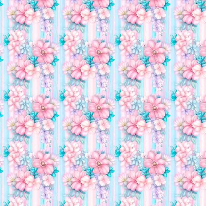 FV25 - COLEÇÃO FLORAL PEACE  - TRIC. EST. DIGITAL - FLORAL LISTRA VERTICAL - 94907-001