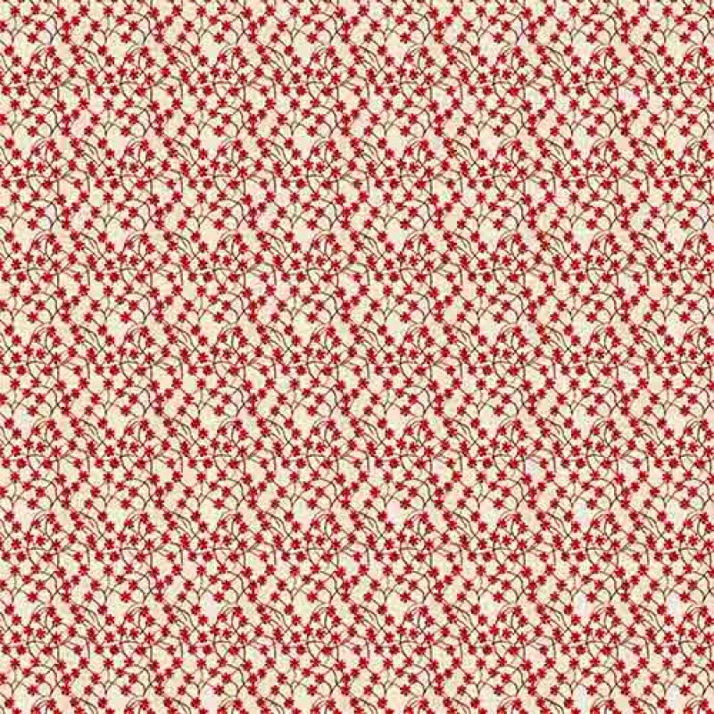 COLEÇÃO BORDADO VERMELHO - TRIC EST DIGITAL - LARG 1,50 - RAMINHOS FLOR VERMELHA - 92952-001