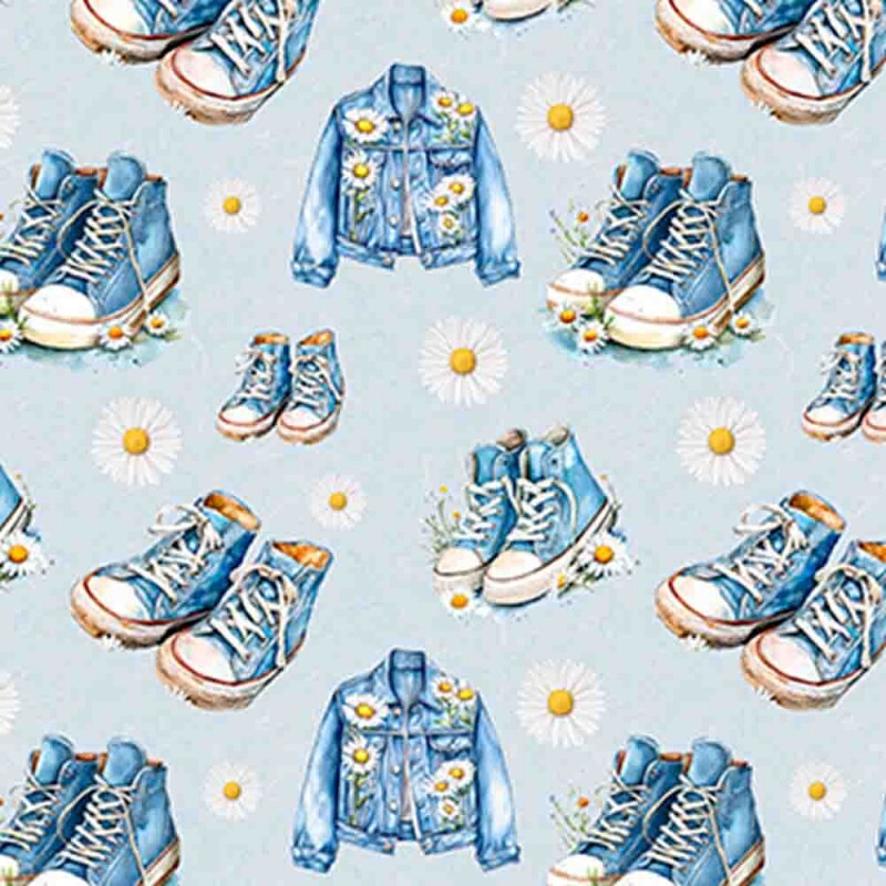 COLEÇÃO DENIM -  TRIC EST DIGITAL - LARG 1,50m - JAQUETA E TENIS AZUL - 93330-001