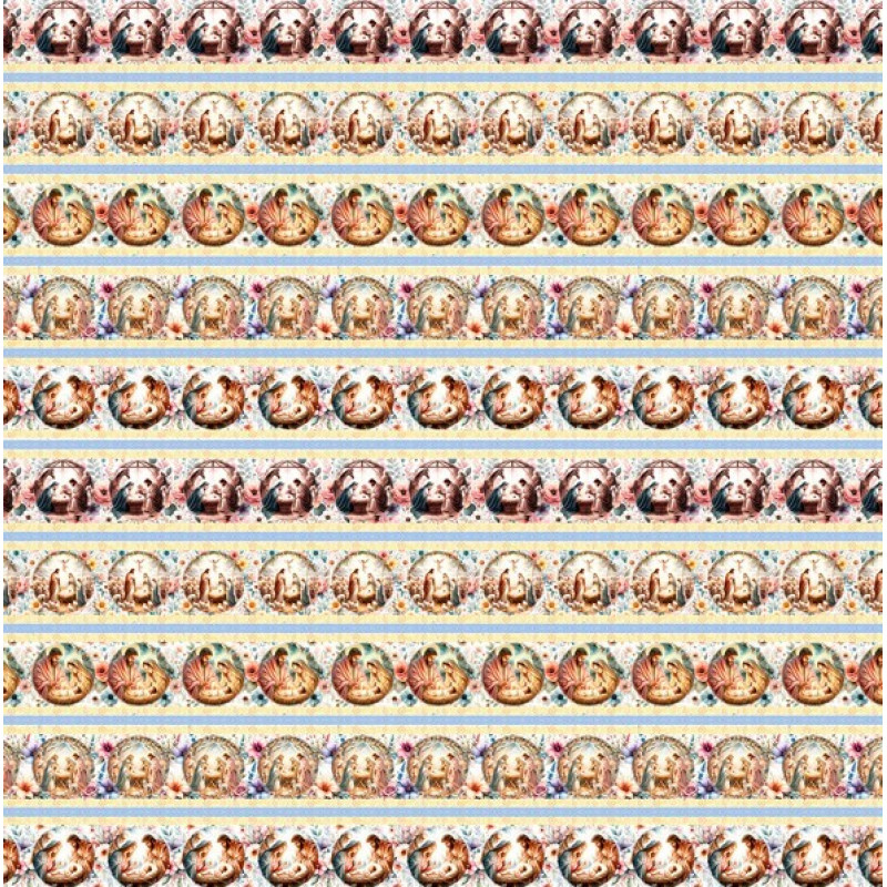 TRICOL. COLEÇÃO BARRADOS - SAGRADA FAMILIA - 100% ALGODÃO - 93771/001