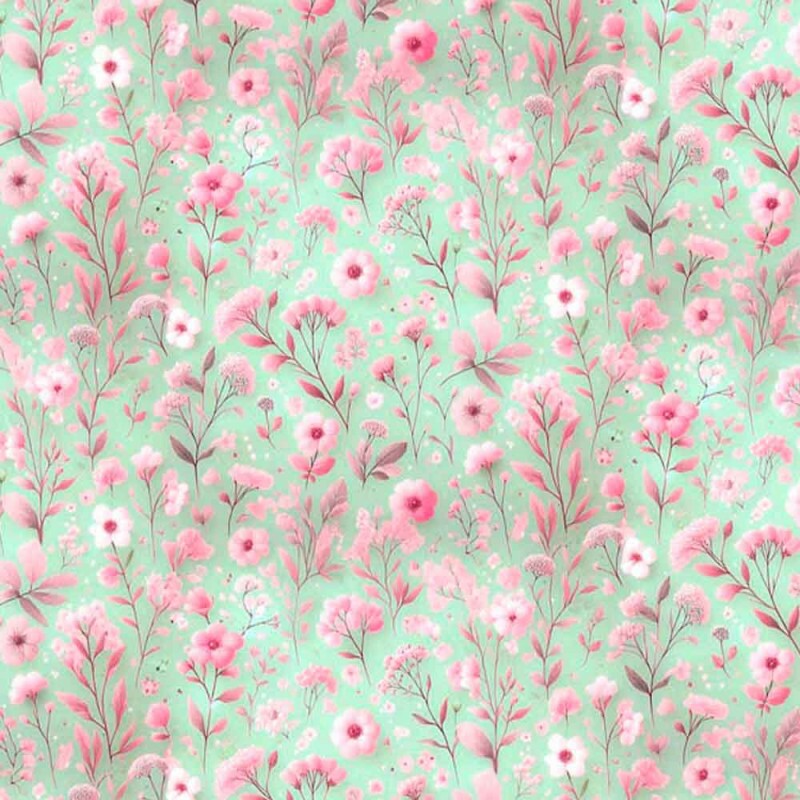 COLEÇÃO SERENITY - TRIC EST DIGITAL - LARG 1,50 - FLORAL FUNDO VERDE - 94075-003