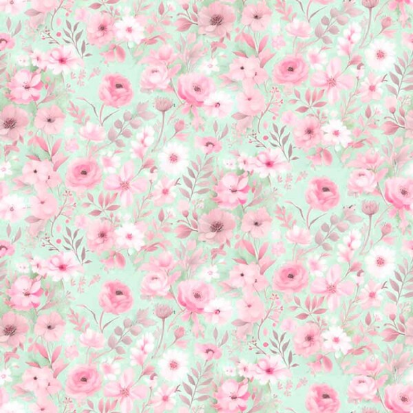 COLEÇÃO SERENITY - TRIC EST DIGITAL - LARG 1,50 - FLORAL MENOR CHEIO FUNDO VERDE - 94076-003