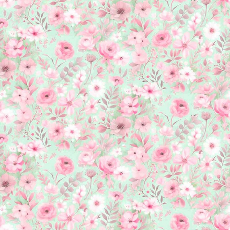 COLEÇÃO SERENITY - TRIC EST DIGITAL - LARG 1,50 - FLORAL MENOR CHEIO FUNDO VERDE - 94076-003