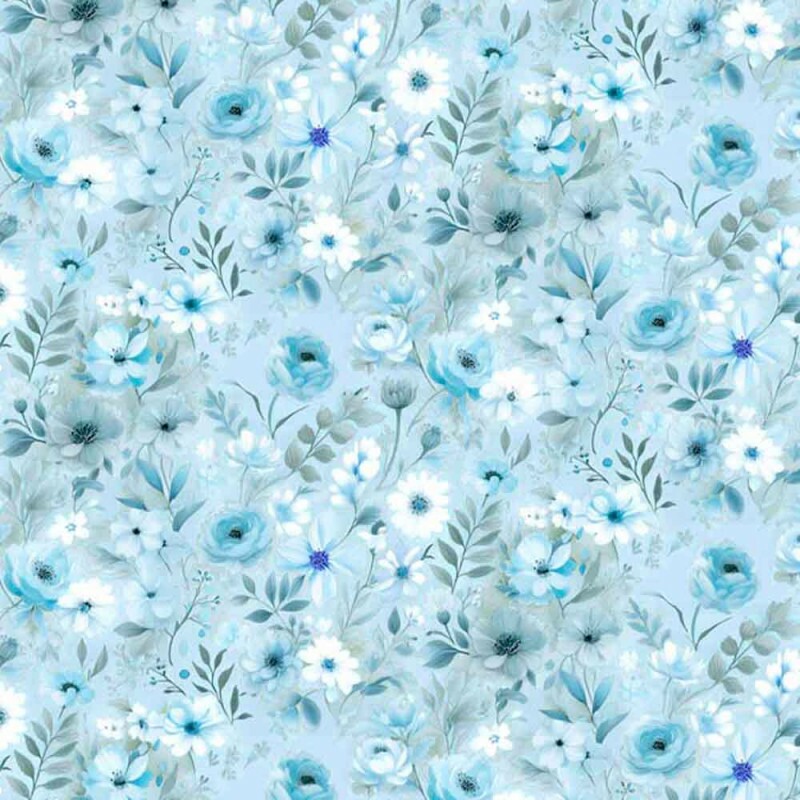 COLEÇÃO SERENITY - TRIC EST DIGITAL - LARG 1,50 - FLORAL MENOR CHEIO FUNDO AZUL - 94076-004