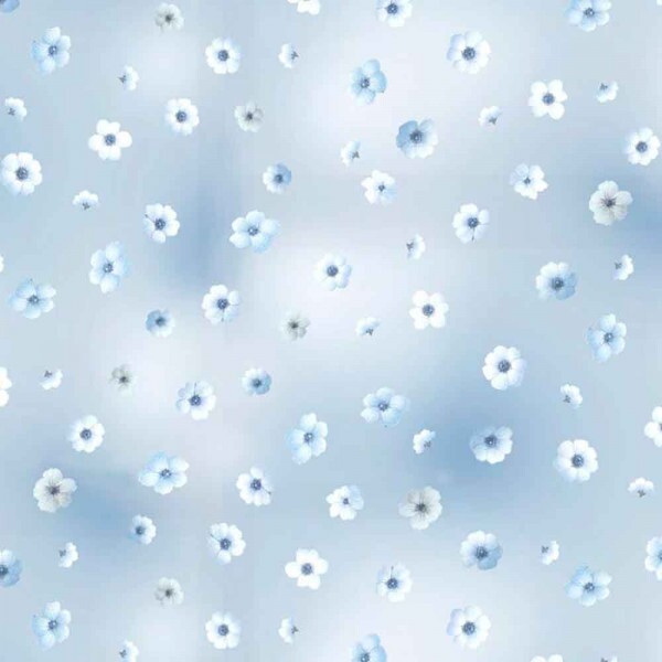 COLEÇÃO SERENITY - TRIC EST DIGITAL - LARG 1,50 - FLORAL ESPACADO FUNDO AZUL - 94077-004