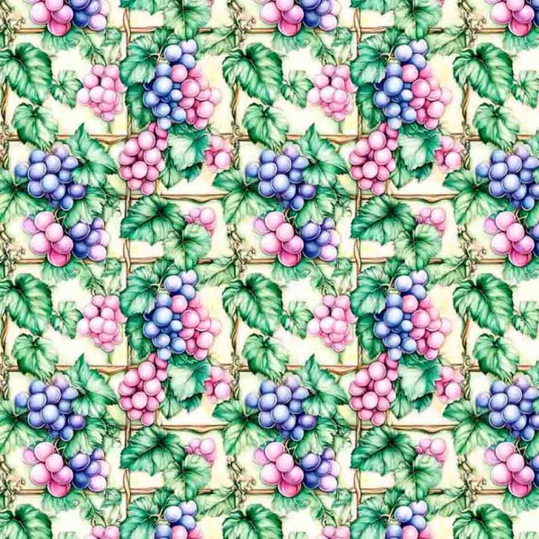 COLEÇÃO GREEN PURPLE - TRIC EST DIGITAL - LARG 1,50 -UVAS COM TRELIÇA
