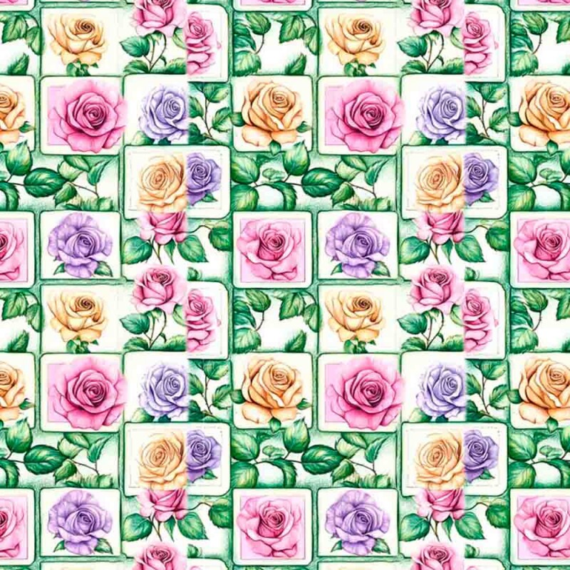 COLEÇÃO GREEN PURPLE - TRIC EST DIGITAL - LARG 1,50 -PATCH FLORAL