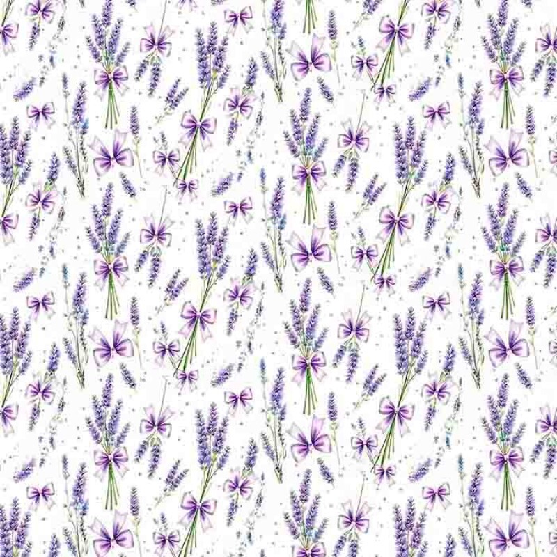 JN25 - TRICOL. COLEÇÃO LAVANDA - LAVANDA E LAÇOS - 100% ALGODÃO - 96361/001