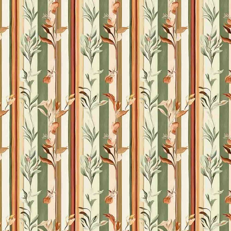 MI25 - TRICOLINE 100% ALGODÃO DIGITAL - VERTENTE - LISTRADO COM FOLHAS MI25 - TRICOLINE 100% ALGODÃO DIGITAL - VERTENTE - LISTRADO COM FOLHAS