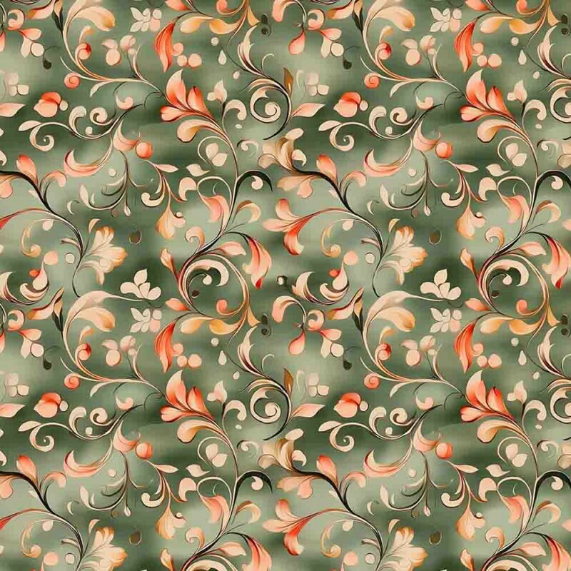 MI25 - TRICOLINE 100% ALGODÃO DIGITAL - VERTENTE - ARABESCO FUNDO VERDE MI25 - TRICOLINE 100% ALGODÃO DIGITAL - VERTENTE - ARABESCO FUNDO VERDE