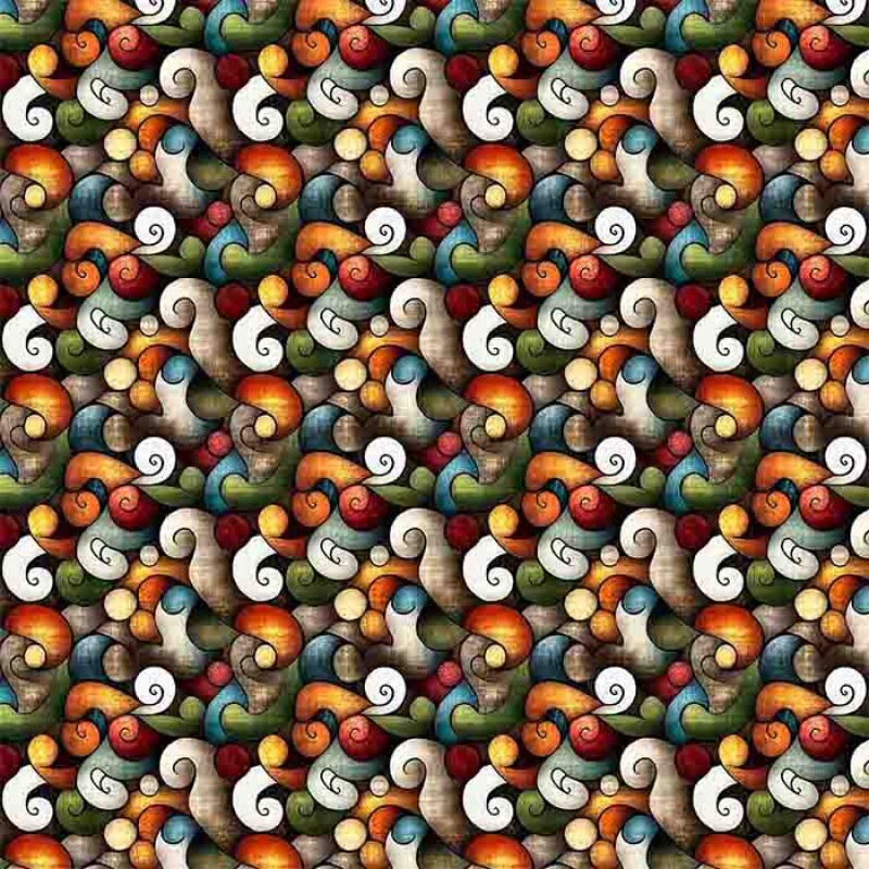 TRICOLINE 100% ALGODÃO DIGITAL  - LIKEWOOD - ARABESCO