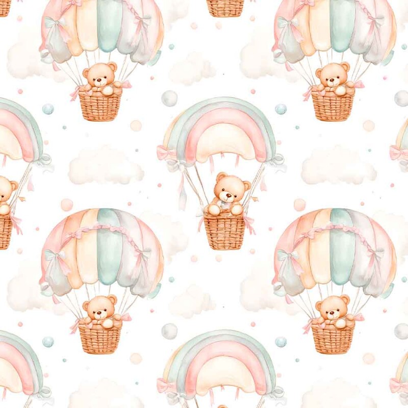 JUN25 - TRICOLINE 100% ALGODÃO DIGITAL - HEAVEN - URSOS COM BALÃO JUN25 - TRICOLINE 100% ALGODÃO DIGITAL - HEAVEN - URSOS COM BALÃO