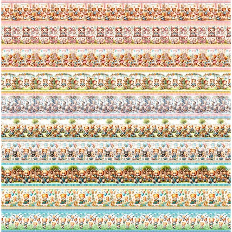 ST25 - TRICOLINE 100% ALGODÃO DIGITAL  - LARG 1,50m - URSINHOS- BARRADO