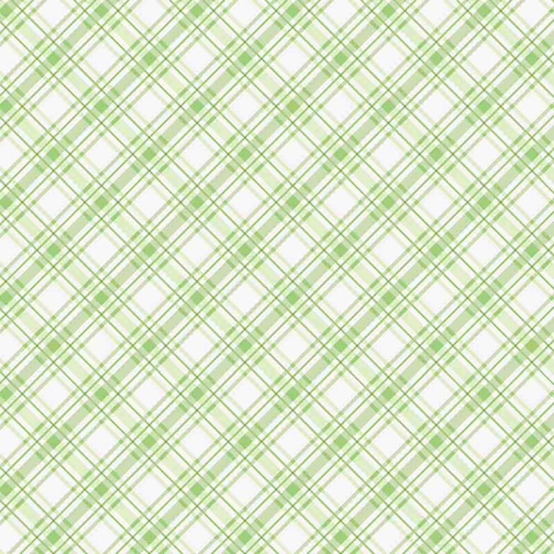 ST25 - TRICOLINE 100% ALGODÃO DIGITAL  - LARG 1,50m - URSINHOS- XADREZ VERDE