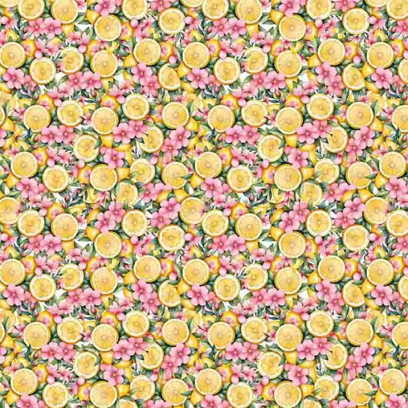 MG25 -TRICOLINE 100% ALGODÃO DIGITAL - PINK LEMONADE - LIMAO E FLORES JUNTOS 98701/001 MG25 -TRICOLINE 100% ALGODÃO DIGITAL - PINK LEMONADE - LIMAO E FLORES JUNTOS 98701/001