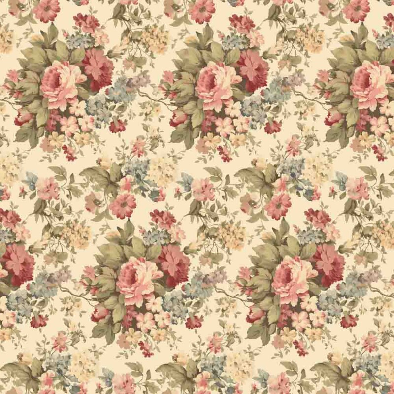 BS - TRICOL. COLEÇÃO VINTAGE - FLORAL MEDIO BEGE - 100% ALGODAO - 00115/001 BS - TRICOL. COLEÇÃO VINTAGE - FLORAL MEDIO BEGE - 100% ALGODAO - 00115/001