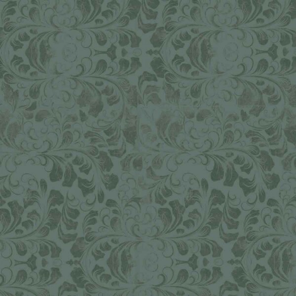MG25 - TRICOLINE VINTAGE FLORAL - TEXTURA RAMOS AZUL ACINZENTADO - 100% ALGODAO - 00107/004
