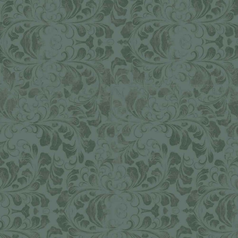 BS - TRICOLINE VINTAGE FLORAL - TEXTURA RAMOS AZUL ACINZENTADO - 100% ALGODAO - 00107/004