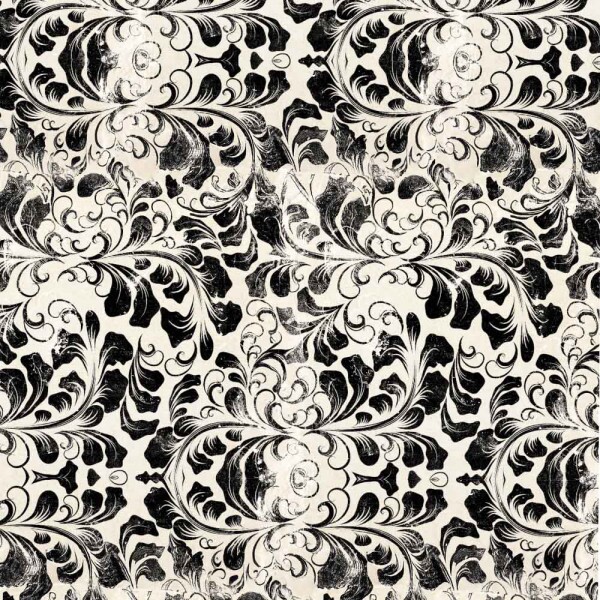 MG25 - TRICOLINE VINTAGE FLORAL - TEXTURA RAMOS PRETO - 100% ALGODAO - 00107/005