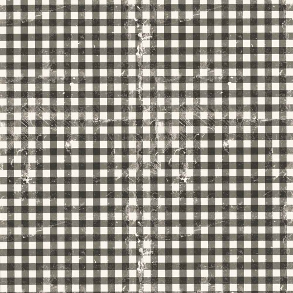 MG25 - TRICOLINE VINTAGE FLORAL - XADREZ PRETO - 100% ALGODAO - 00106/005