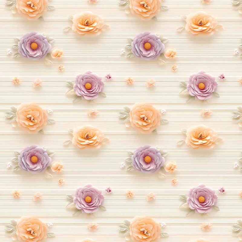 ST25 - TRICOL. ORANGE PURPLE - FLORES FUNDO TEXTURA - 100% ALGODÃO - 01060/001